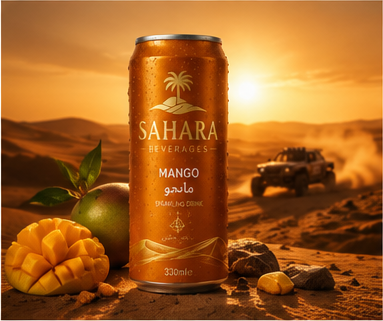 SAHARA Mango can in a desert rally setting